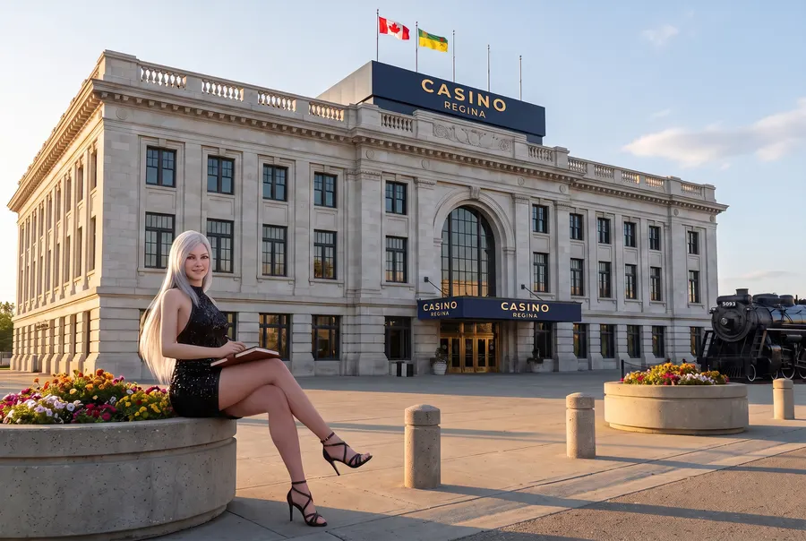 A woman on a planter outside the former Union Station